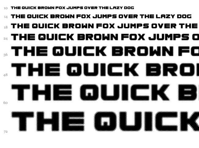 Spac3 Halftone font waterfall